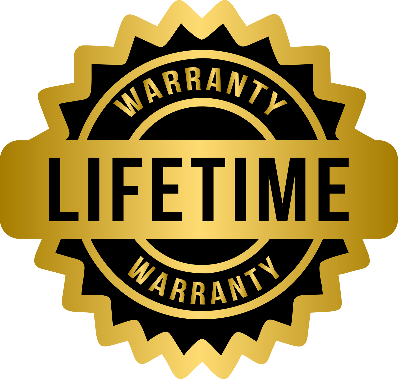 Lifetime warranty golden badge